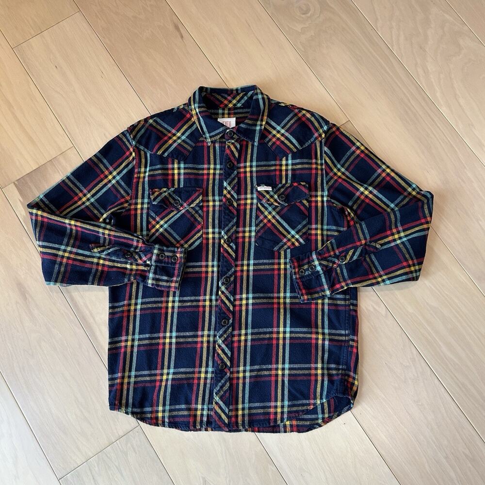 Topo Designs Flannel Button Up Plaid Shirt Long Sleeve Men’s Medium
